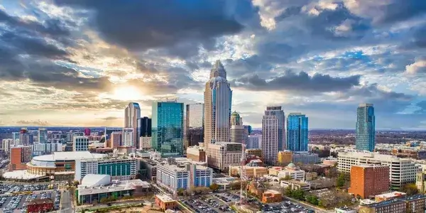 Charlotte skyline at night